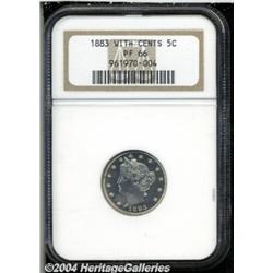 1883 5C With Cents PR66 NGC. This With Cents