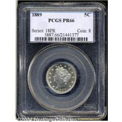 1889 5C PR66 PCGS. Light golden-brown patina