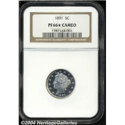 1891 5C PR66 S Cameo NGC. A brilliant specimen