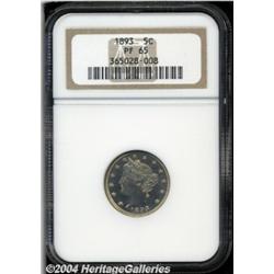 1893 5C PR65 NGC. Light golden color over both