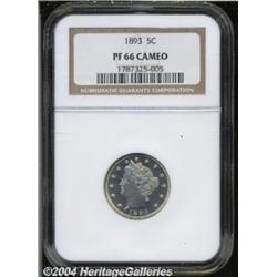 1893 5C PR66 Cameo NGC. Nicely frosted design
