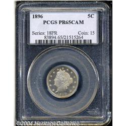 1896 5C PR65 Cameo PCGS. Fully struck with
