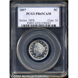 1897 5C PR65 Cameo PCGS. The only toning on
