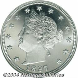 1897 5C PR67 Cameo NGC. Untoned and sharply