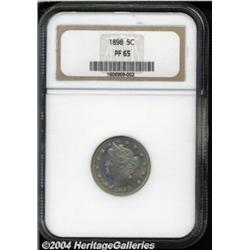 1898 5C PR65 NGC. A light film of gold color
