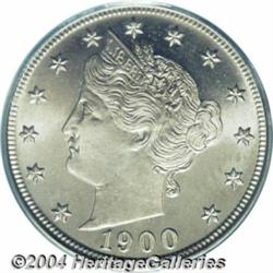 1900 5C PR67 Cameo PCGS. An essentially