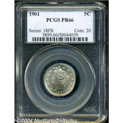 1901 5C PR66 PCGS. A solid Gem specimen whose
