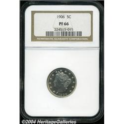 1906 5C PR66 NGC. Fully-struck and brilliant