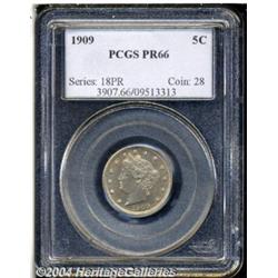 1909 5C PR66 PCGS. Colorful, original toning