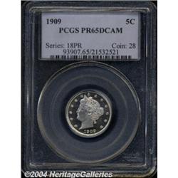 1909 5C PR65 Deep Cameo PCGS. Essentially
