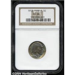 1913 5C Type One MS66 NGC. Lovely iridescent