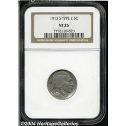 1913-S 5C Type Two VF25 NGC. Light-gray toning