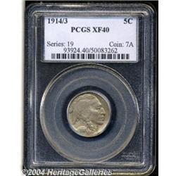 1914/3 5C XF40 PCGS. This elusive overdate has