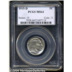1915-D 5C MS64 PCGS. Steel-blue and pale gold