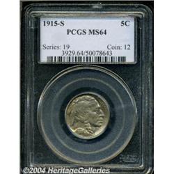 1915-S 5C MS64 PCGS. Well struck, save for