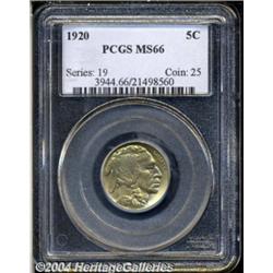 1920 5C MS66 PCGS. Well struck and highly