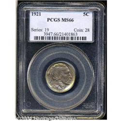 1921 5C MS66 PCGS. Well struck with beautiful