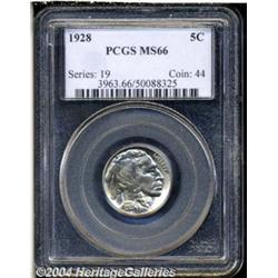 1928 5C MS66 PCGS. Bright, fully struck, and