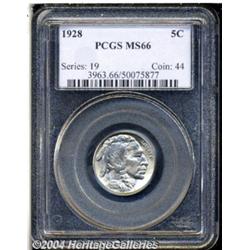 1928 5C MS66 PCGS. Blazing bright luster and a