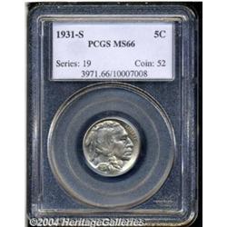 1931-S 5C MS66 PCGS. A remarkably clean