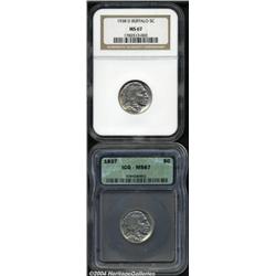 1937 5C MS67 ICG, predominately an ice-blue