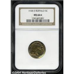 1938-D 5C MS66 S NGC. Gorgeous lemon,