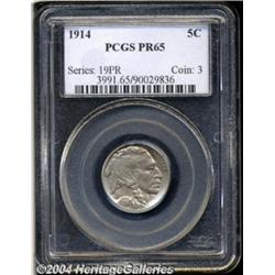 1914 5C PR65 PCGS. Bright, satiny luster