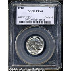 1915 5C PR66 PCGS. This bright Buffalo nickel