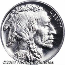 1937 5C PR64 Cameo PCGS. Uncommonly deep