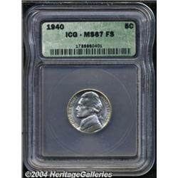 1940 5C MS67 Full Steps ICG. Aqua-blue central