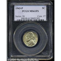 1943-P 5C MS61 Full Steps PCGS. A satiny