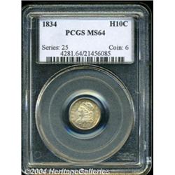 1834 H10C MS64 PCGS. V-1, LM-2, R.1. A