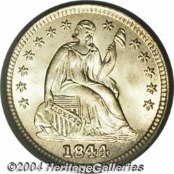 1844 H10C MS67 PCGS. V-3a. The 1 in the date