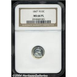1847 H10C MS66 Prooflike NGC. Fully brilliant