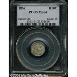 1856 H10C MS64 PCGS. Light bluish-gray patina