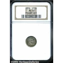 1856 H10C MS65 NGC. Boldly struck, if a trifle