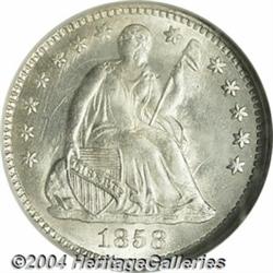 1858 H10C MS67 NGC. Exceptionally clean and