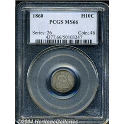 1860 H10C MS66 PCGS. First year of issue for