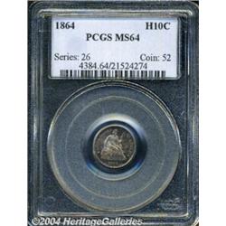 1864 H10C MS64 PCGS. Softly struck on the