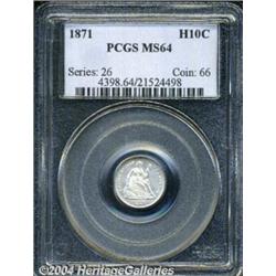 1871 H10C MS64 PCGS. The untoned surfaces are