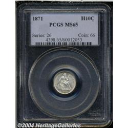 1871 H10C MS65 PCGS. A supremely lustrous,