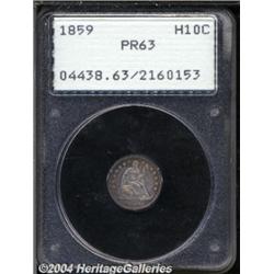 1859 H10C PR63 PCGS. The date is repunched