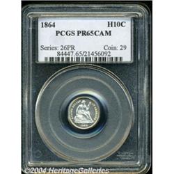 1864 H10C PR65 Cameo PCGS. A brilliant and