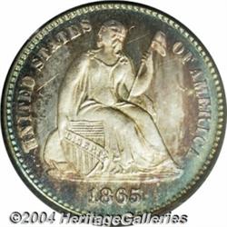 1865 H10C PR65 Cameo PCGS. Appreciable