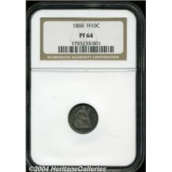 1866 H10C PR64 NGC. The obverse features
