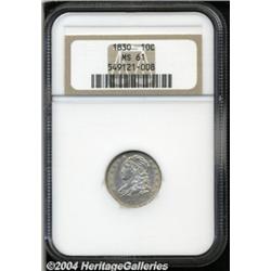 1830 10C Medium 10C MS61 NGC. JR-6, R.2. Low 3