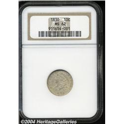 1830 10C Medium 10C MS62 NGC. JR-8, R.3. Die