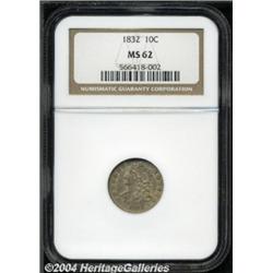 1832 10C MS62 NGC. JR-2, R.2. Stars 12 and 13