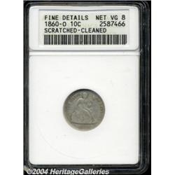 1860-O 10C--Scratched, Cleaned--ANACS. Fine