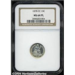 1878-CC 10C MS64 Prooflike NGC. Type One